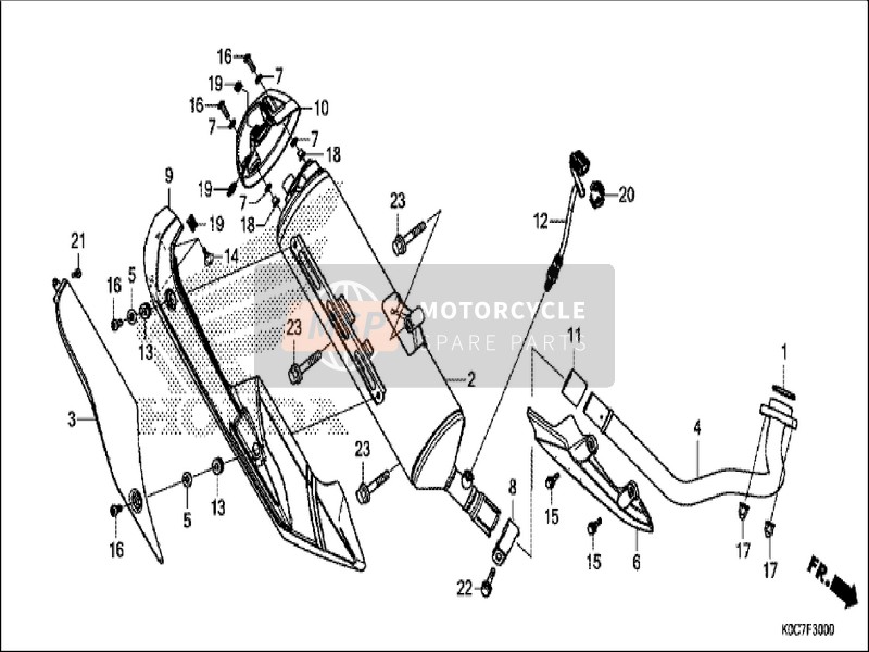 18381K0BT00, Cover Comp., Tail Cap, Honda, 0